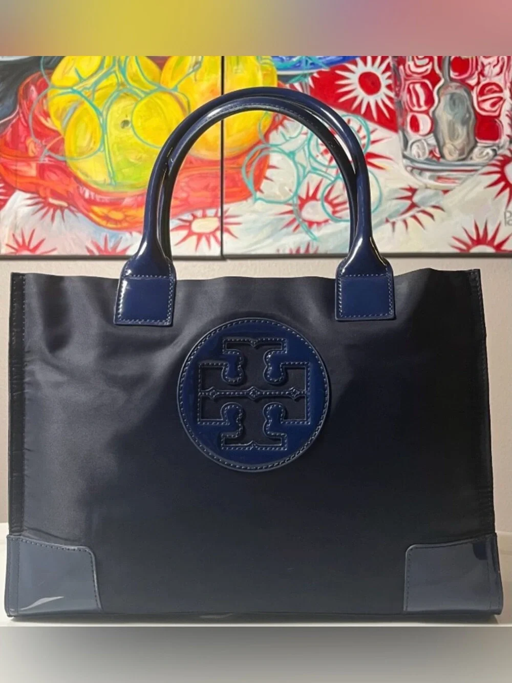 Tory Burch Ella Tote Bag - EUC Navy
